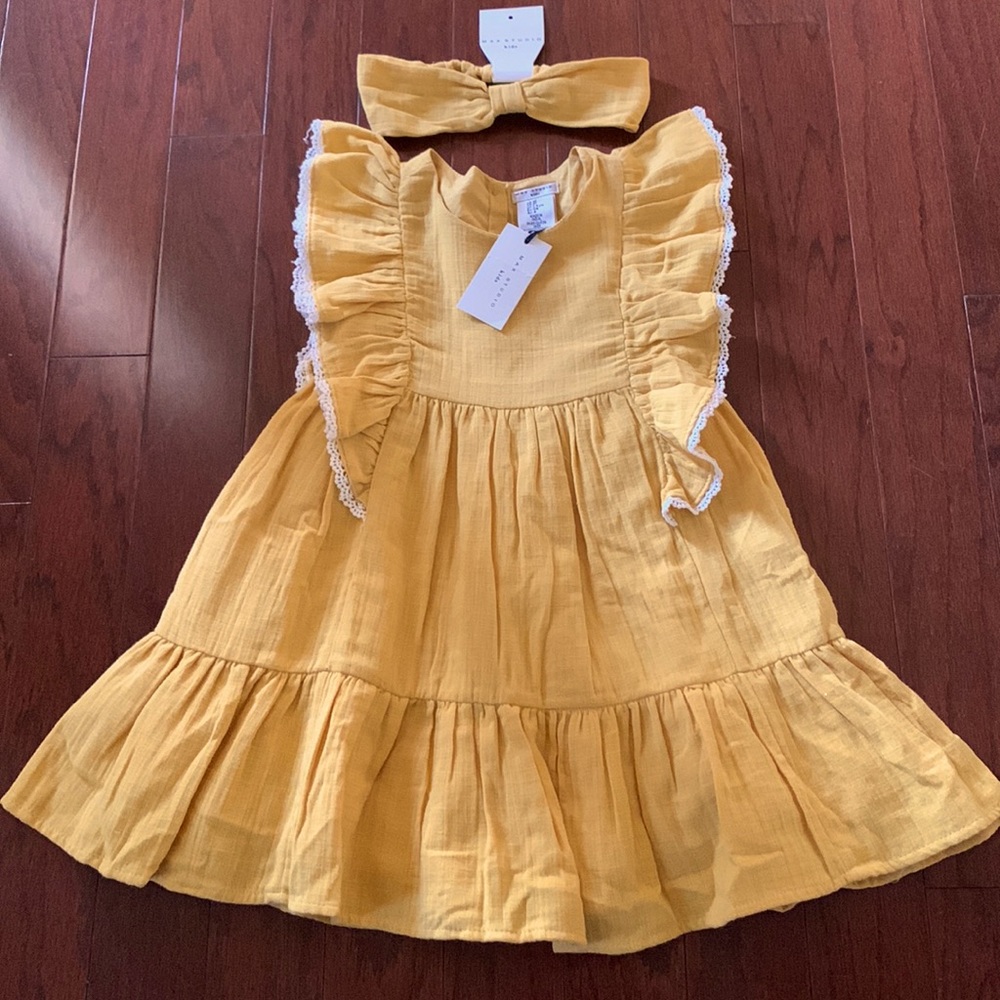 Toddler girl Max Studio ruffled dress with matching headband